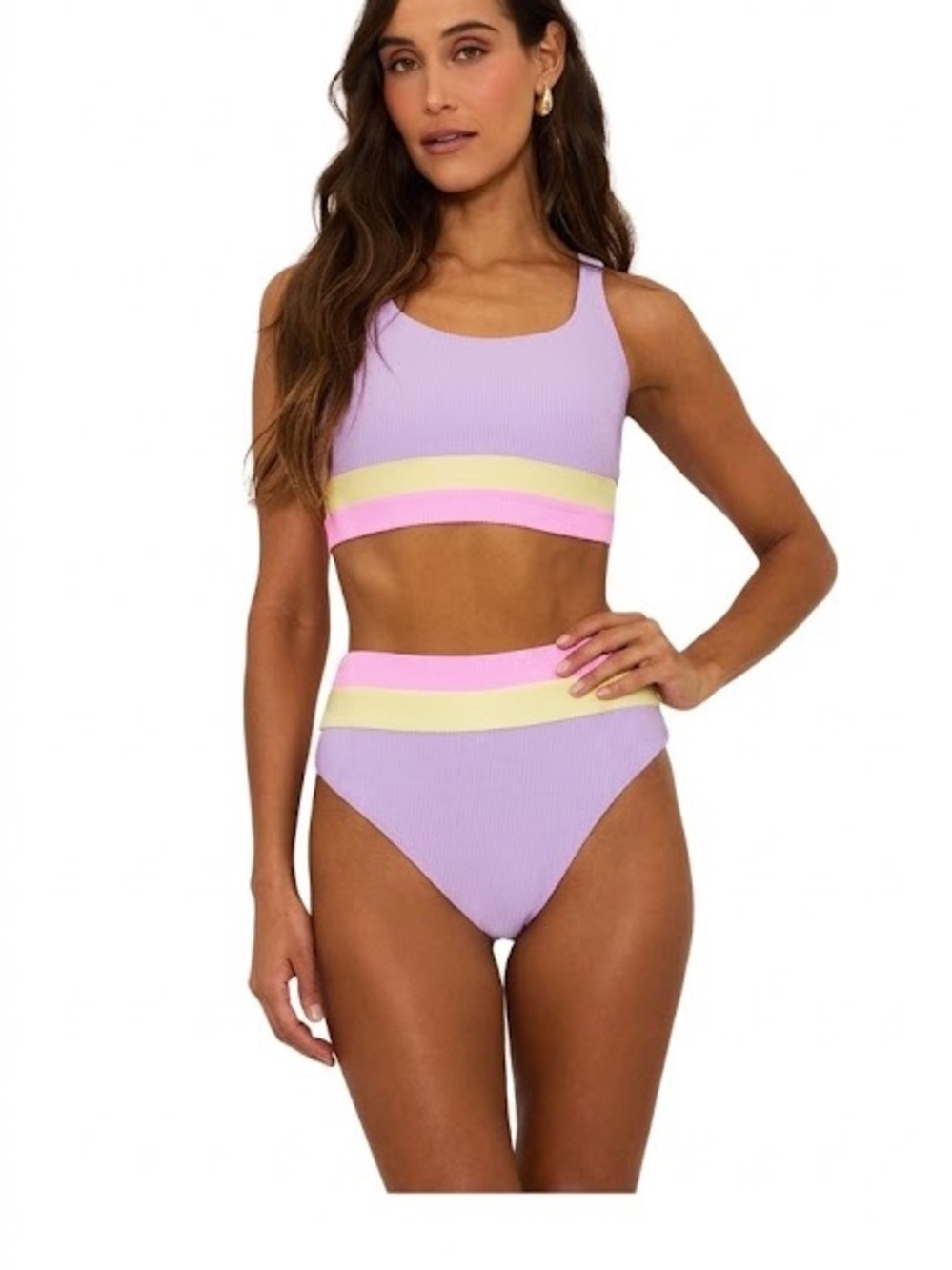 Beach Riot NWT Sublime Spring Colorblock Set Mackenzie Top L Heidi Bottom M